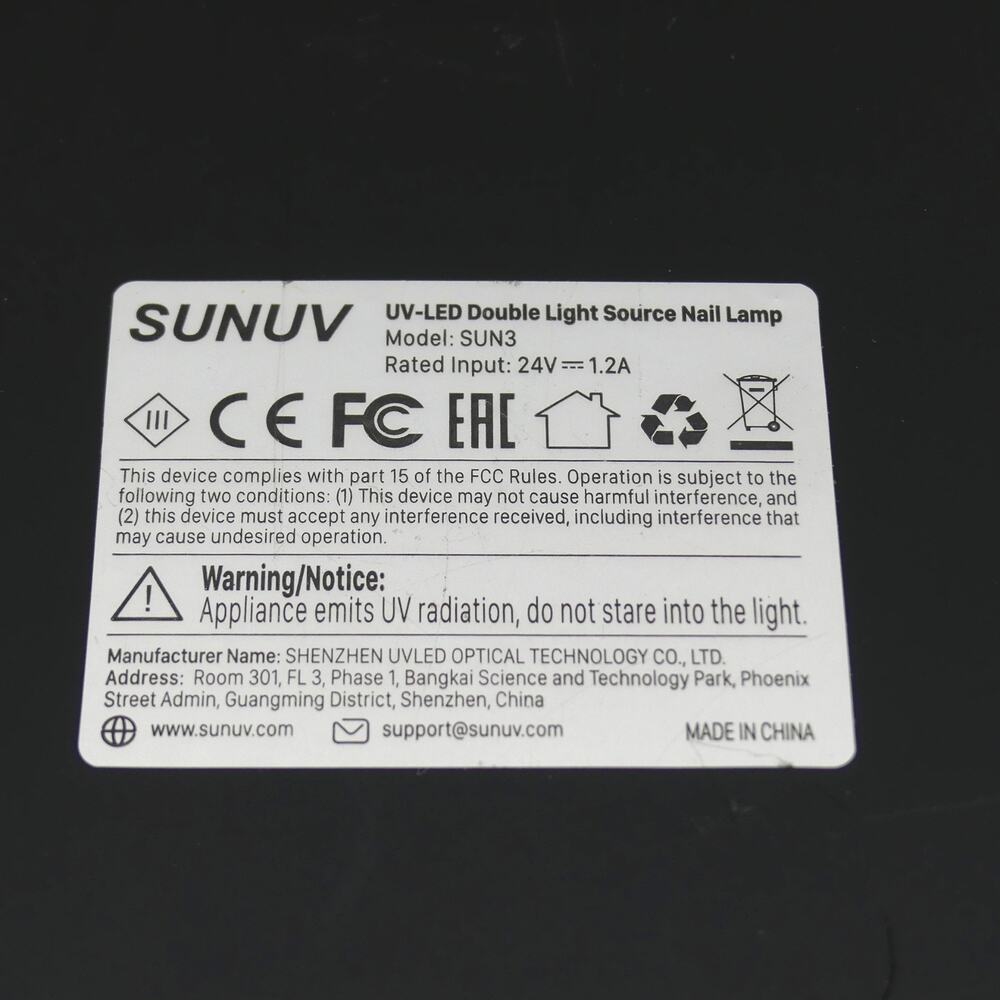 SUNUV SUN3 Smart Nail Lamp 2.0 UV/LED Gel Polish Dryer Auto Sensor 48W Works - Picture 8 of 16